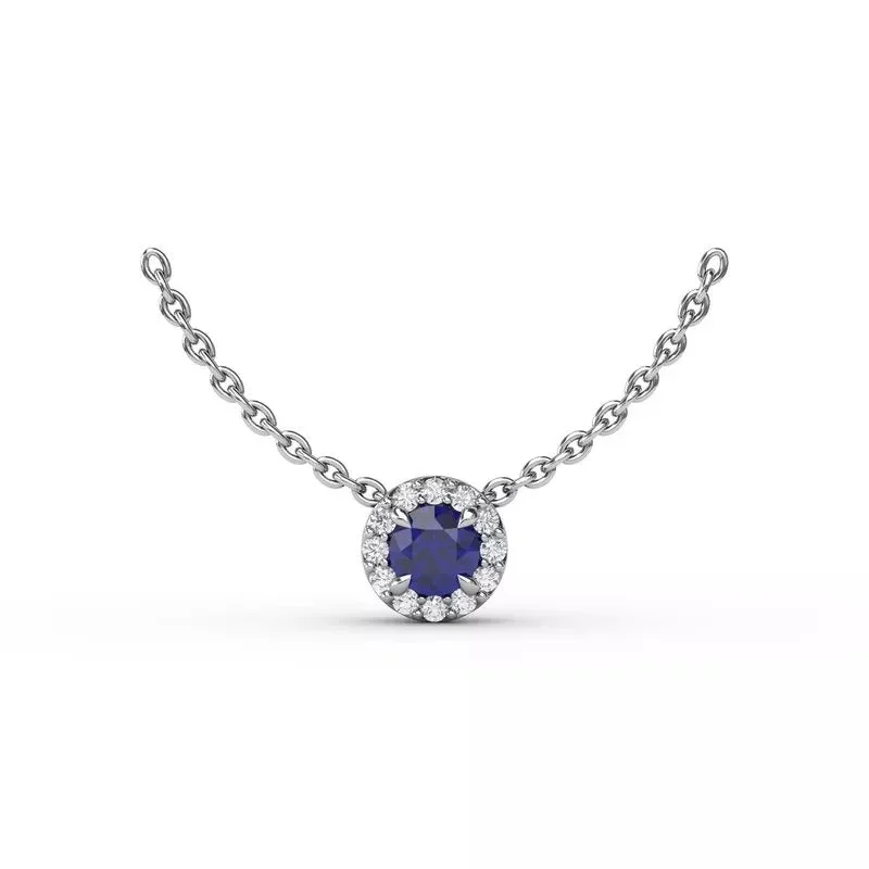 women's delicate necklaces -Classic Sapphire and Diamond Pendant Necklace