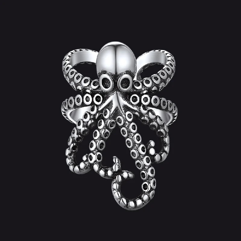 women's handmade earrings -Sterling Silver Octopus Ear Cuff Earring for Men 1PC