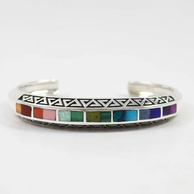 women's bangles set of 3 -Rainbow Cuff