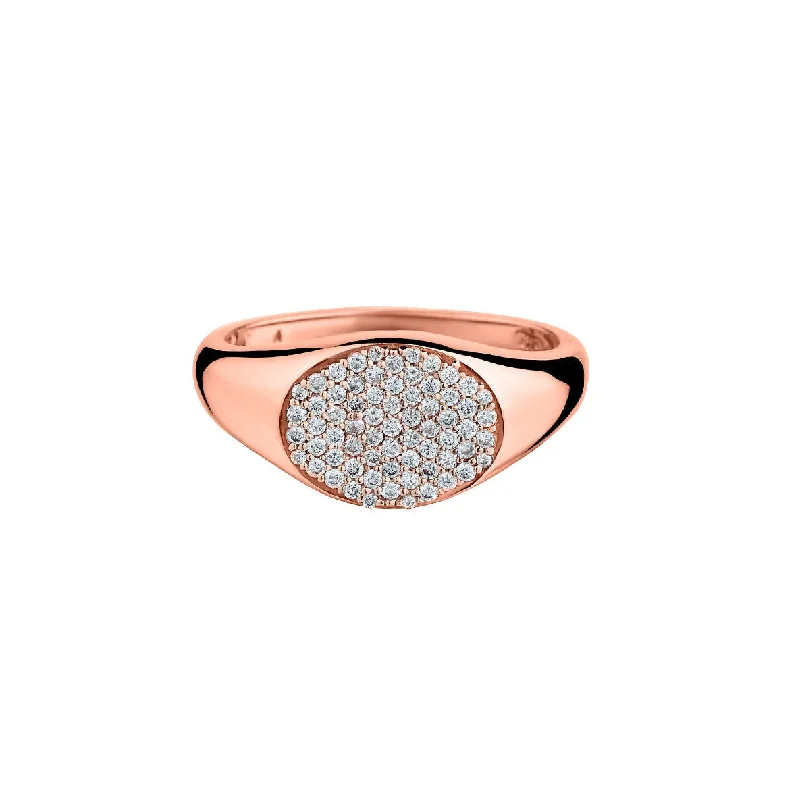 women's men's rings -PAVÉ SIGNET RING