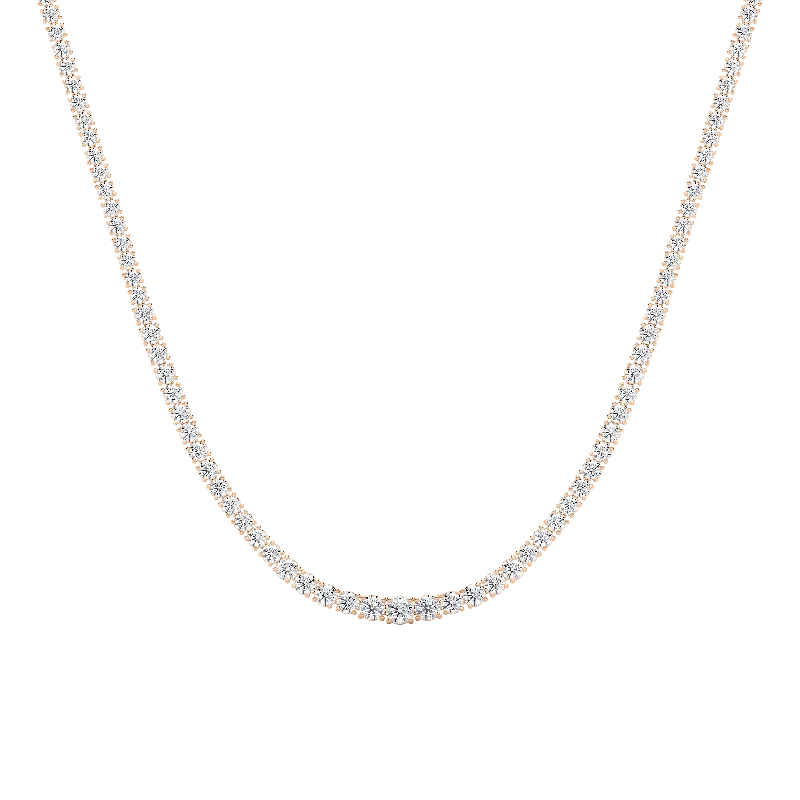 women's personalized necklaces -Riviera Round Diamond Tennis Necklace