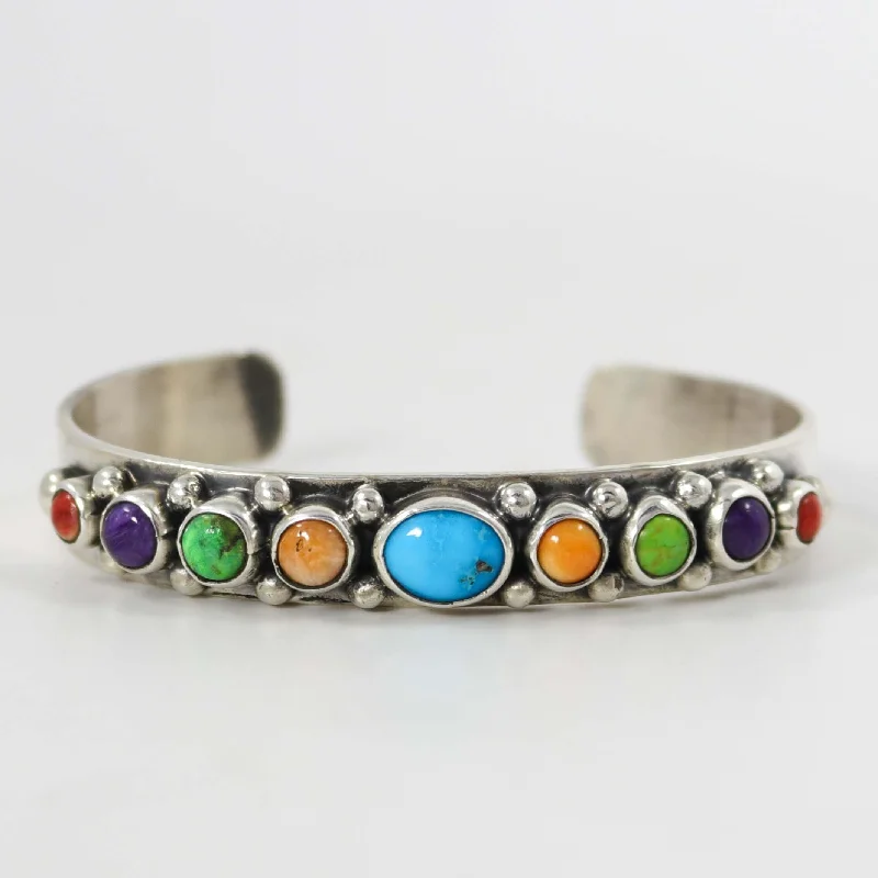 women's stackable bracelets -Multi-Stone Cuff