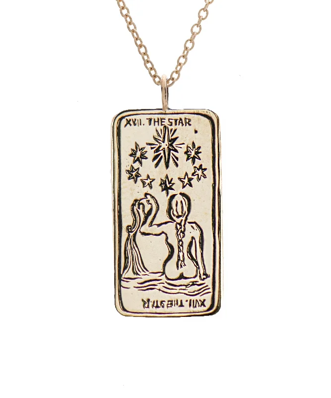 women's lotus flower necklaces -The Star II. Tarot Card Necklace