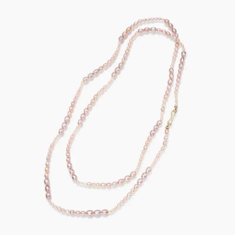 women's birthday gift necklaces -Dario 34" Opera Necklace, Blush