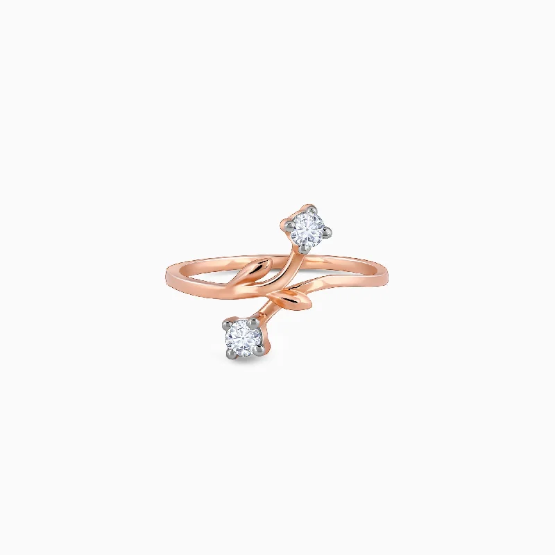 women's wedding band rings -Rose Gold Anthos Ring