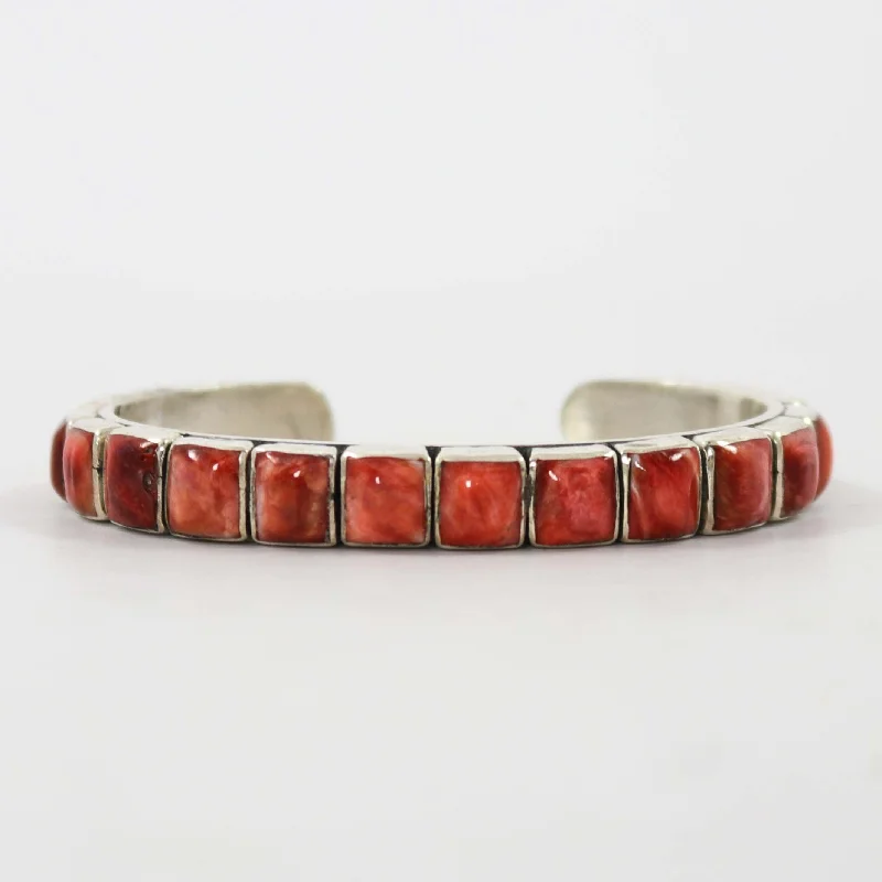 women's chunky bangles -Spiny Oyster Shell Cuff