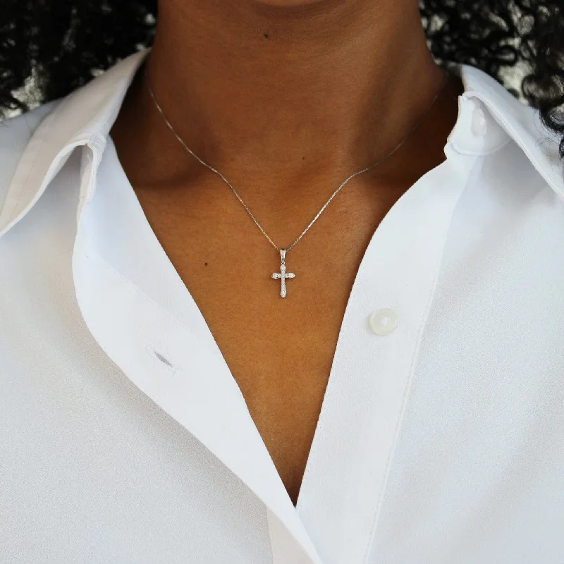 women's double-strand necklaces -At The Cross Diamond Necklace