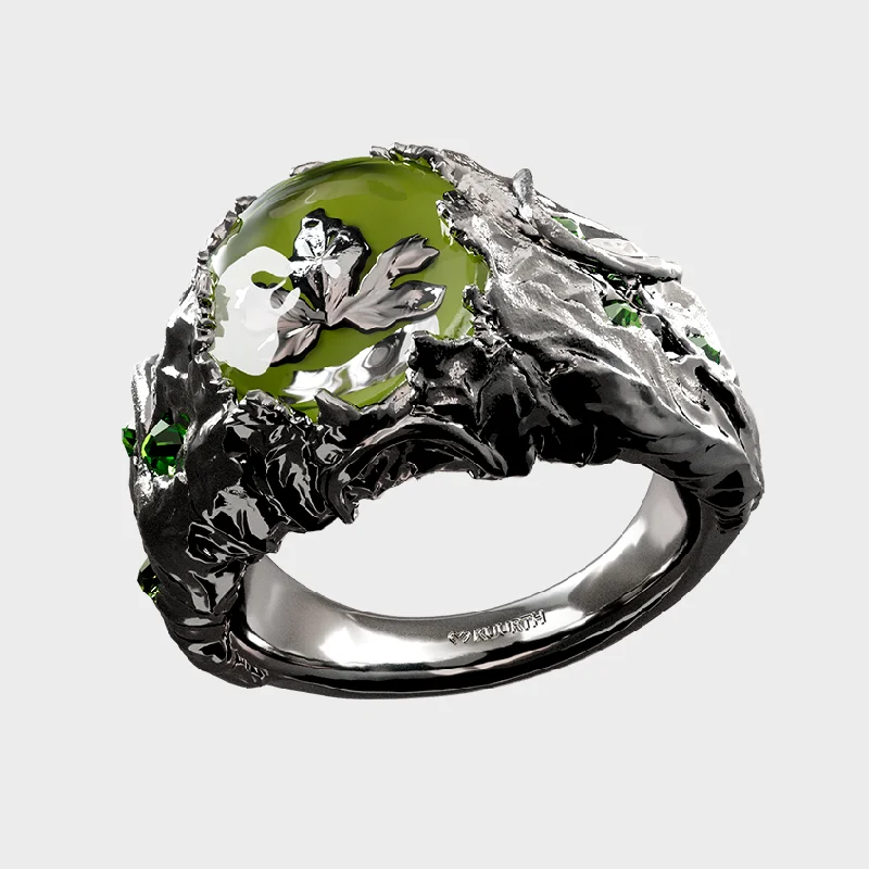 women's luxury gemstone rings -Baco - Green Ring