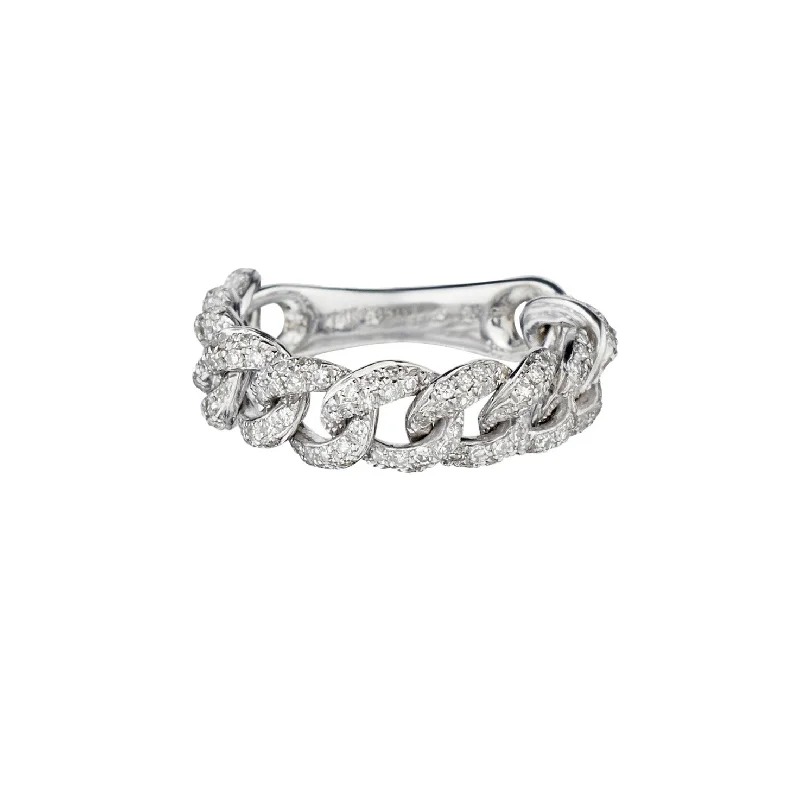 women's art deco rings -DIAMOND LINK RING