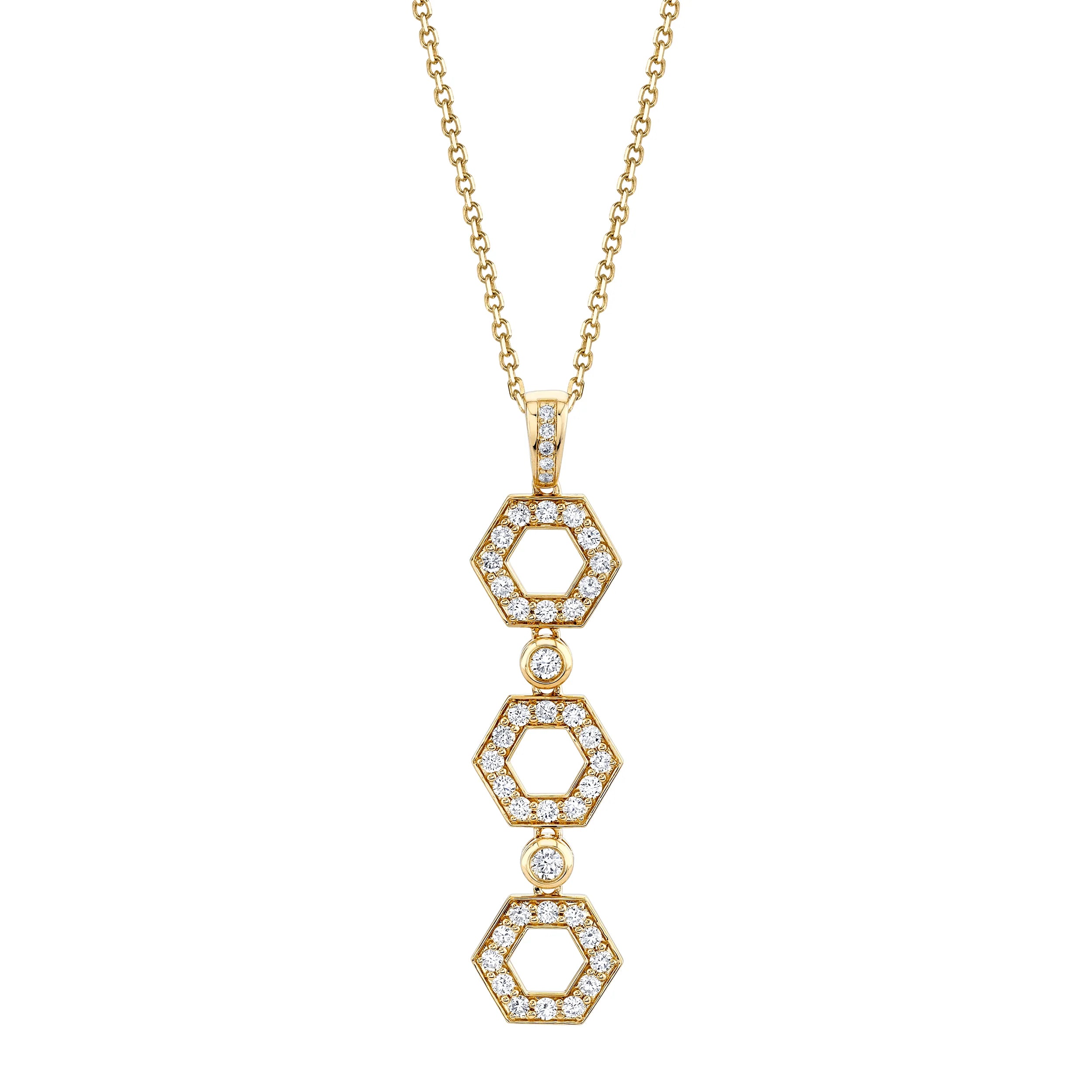 women's romantic necklaces -Pavé Hex Infinity Pendant