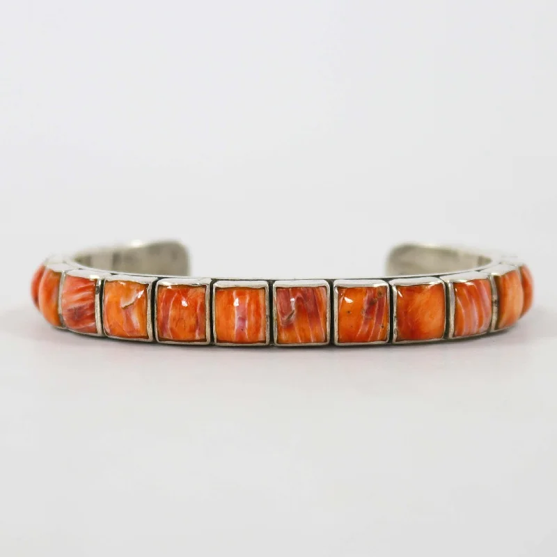 women's silver bangles set -Spiny Oyster Shell Cuff