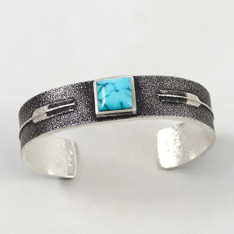 women's luxury bangles for wedding -Lone Mountain Turquoise Cuff