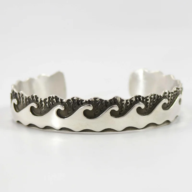 women's elegant silver bracelets -River’s Edge Cuff