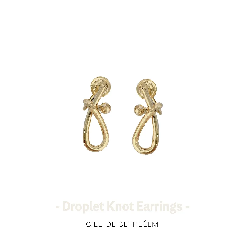 women's crystal earrings -Droplet Knot Earrings