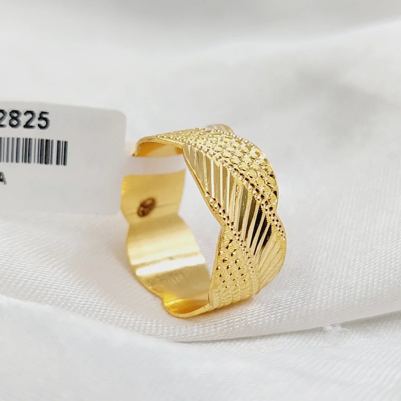 women's luxury gold bands -Waves CNC Wedding Ring