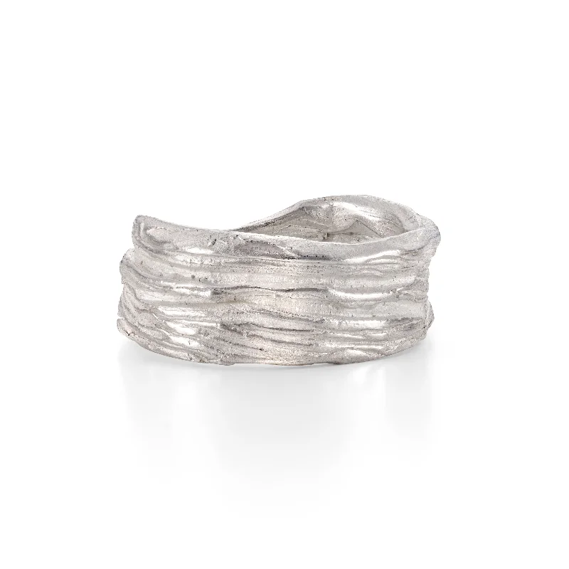 women's silver wedding bands -Carve Ring