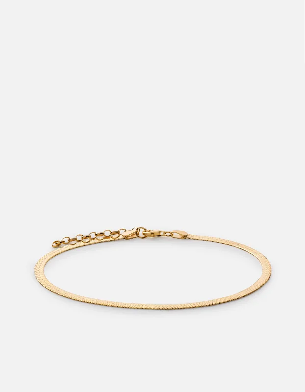 women's diamond rings -Herringbone Anklet, Gold Vermeil