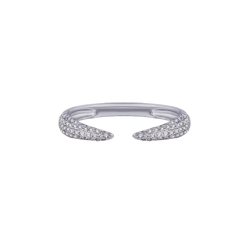 women's sparkling diamond rings -PAVÉ DIAMOND TUSK RING