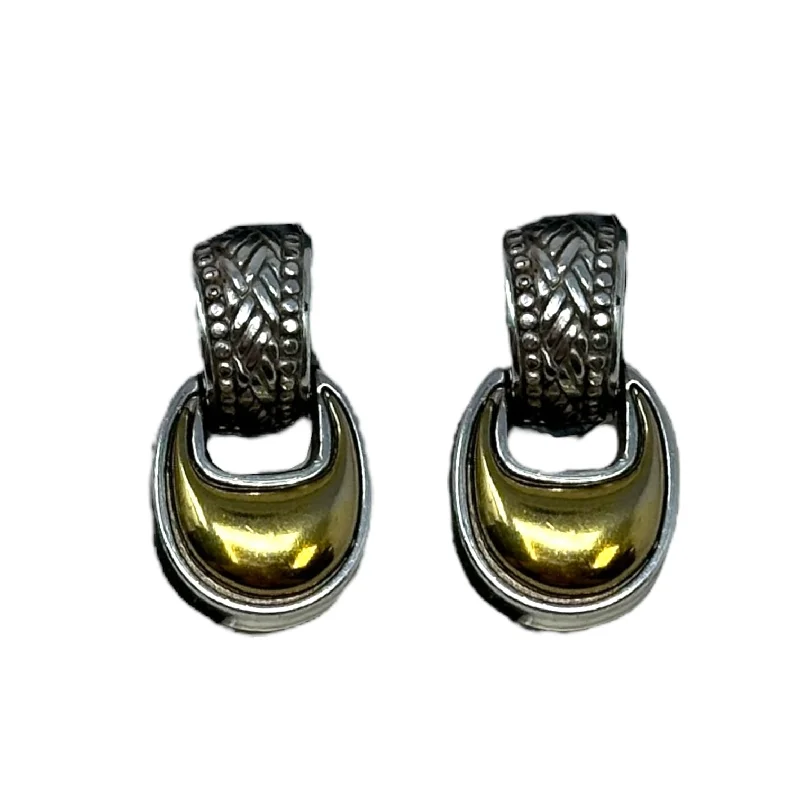 women's long earrings -Travis Silver & Gold 2 Tone Door Knocker Post Earrings By Brighton, Size: 0