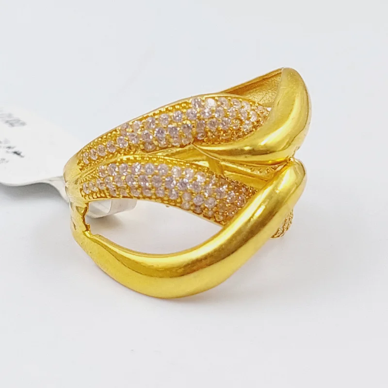 women's minimalist gold rings -Fancy Zirconia Ring