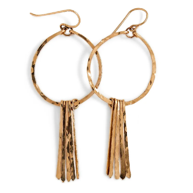 women's teardrop earrings -Round Fringe Hoop Earrings