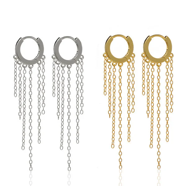 women's trendy gold earrings -Deck The Halls Huggie