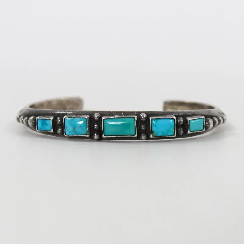 women's handmade bracelets -1950s Turquoise Cuff