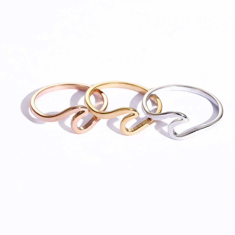 women's sterling silver wedding bands -Surfrider Ring