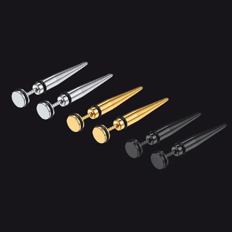 women's gold earrings -Punk Spike Stud Earrings For Men 3 Pairs