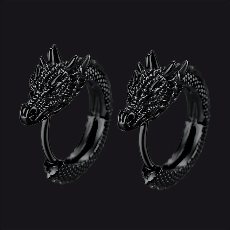 Dragon Hoop-Black Plated