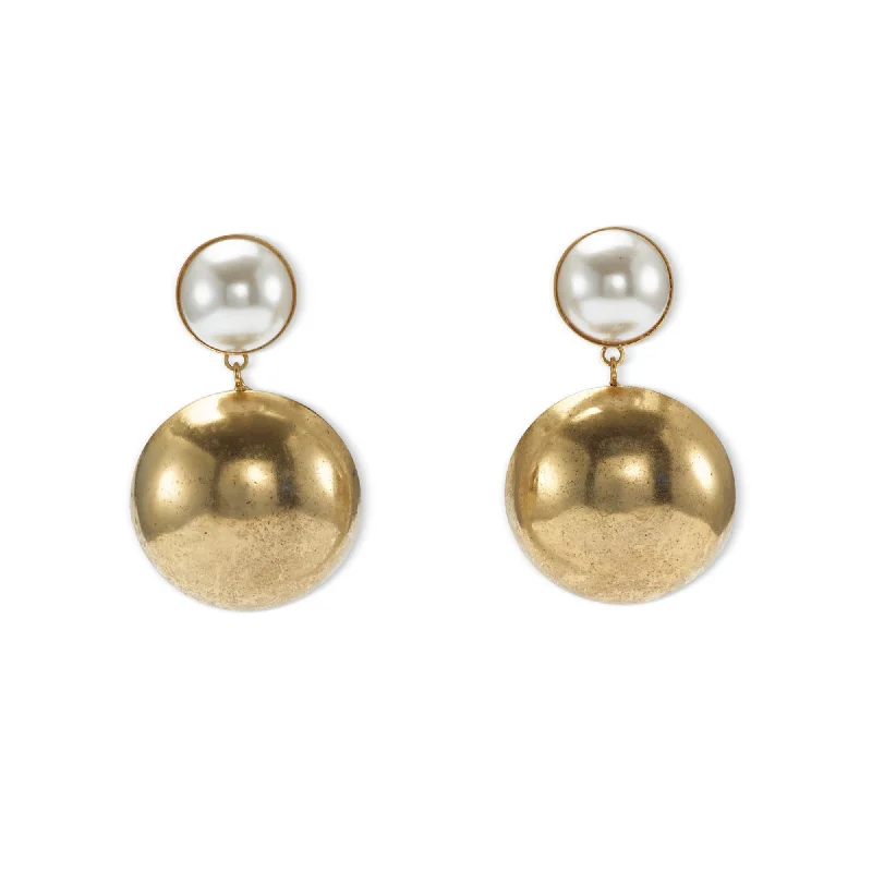 women's abstract earrings -Pearl Dome Earrings