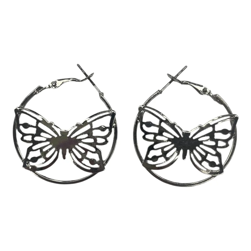 women's bridal earrings -Earrings Hoop By Clothes Mentor In Silver