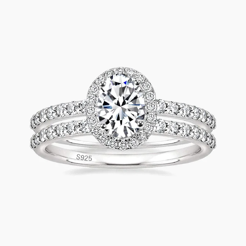 women's oval-cut engagement rings -925 Sterling Silver Brilliant Oval Cubic Zirconia Promise Ring