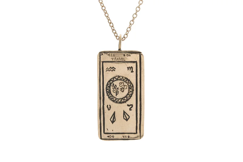 women's pendant chain necklaces -Travel Tarot Card Necklace