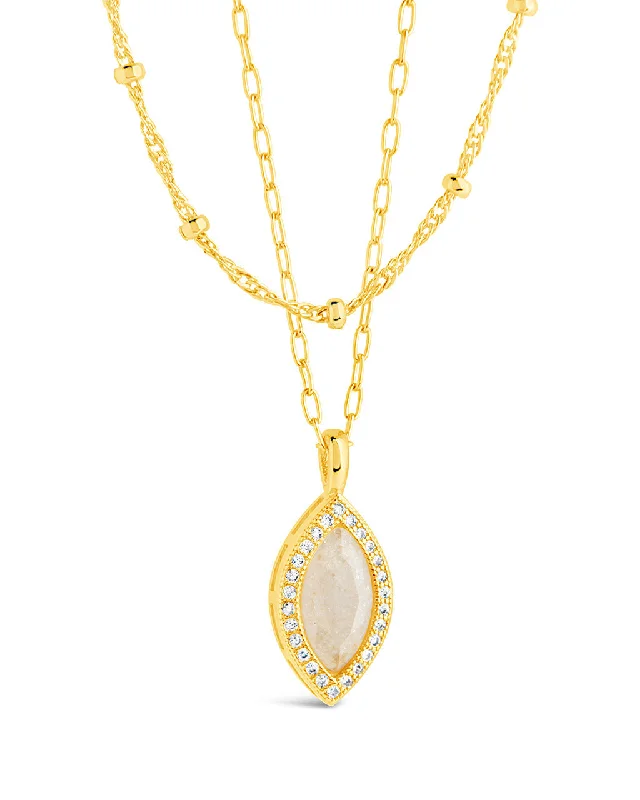 women's cross-shaped necklaces -Calla CZ Layered Chain Necklace