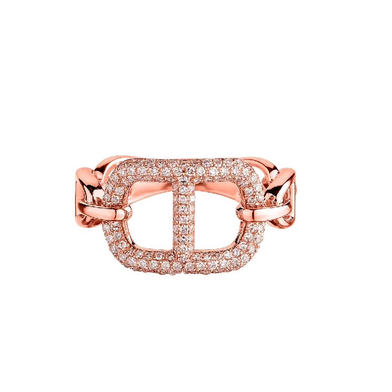 women's luxury wedding rings -PAVÉ DIAMOND SPLIT LINK RING