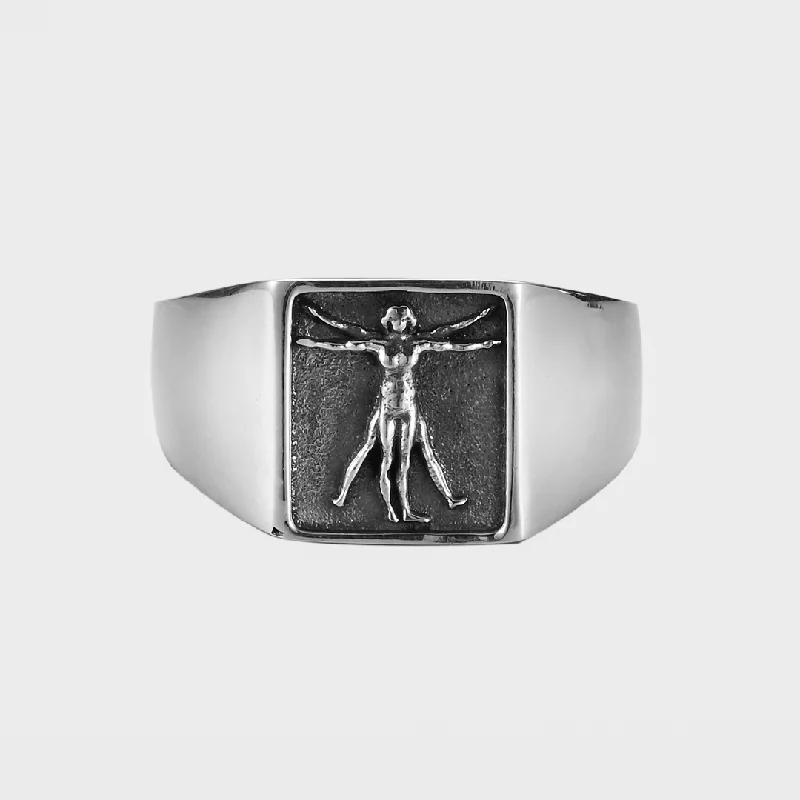 women's diamond rings -Vitruvian Man - Ring V2