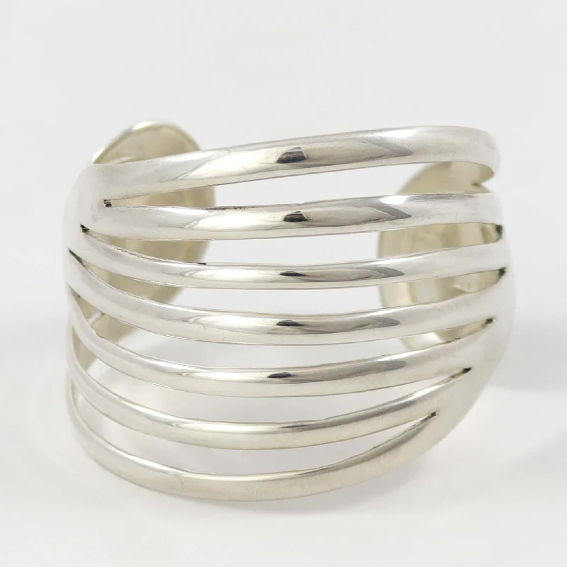 women's gold bangles set -Split Silver Cuff