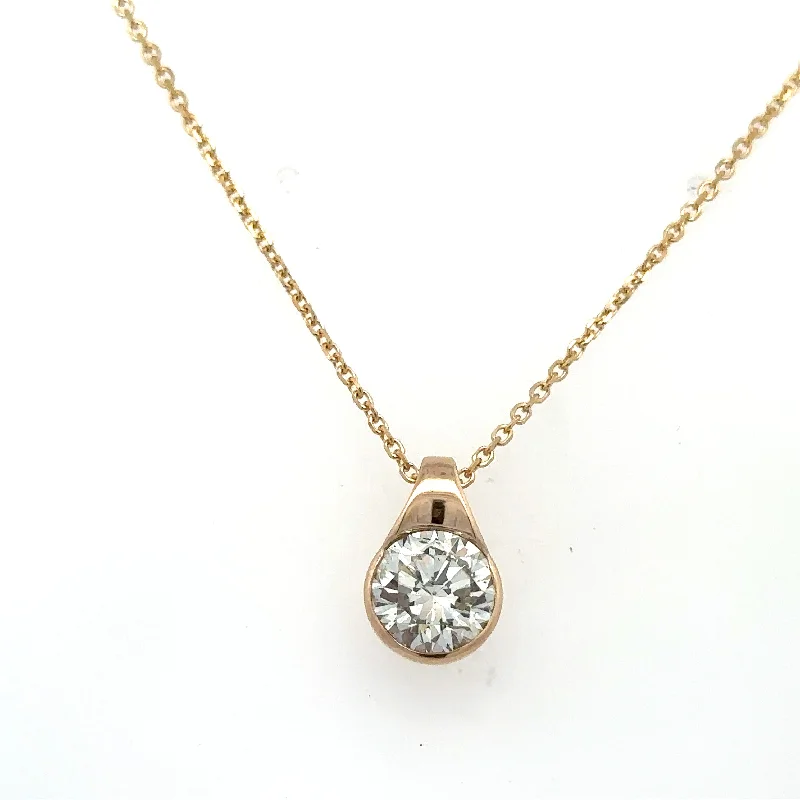 women's long gold necklaces -Diamond Solitaire Necklace