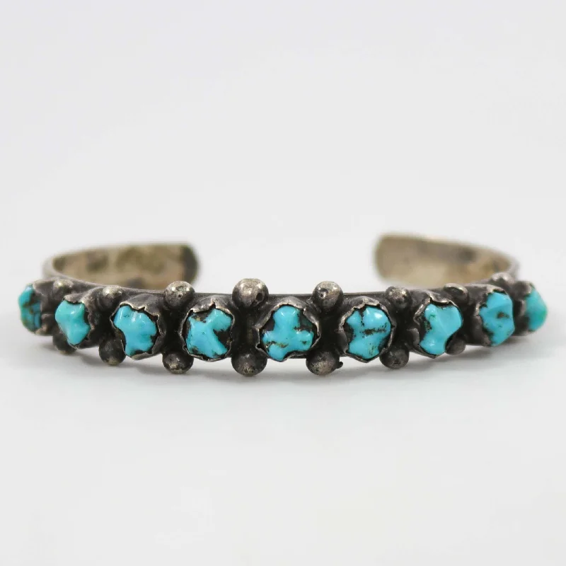 women's unique bracelets -1950s Turquoise Row Cuff