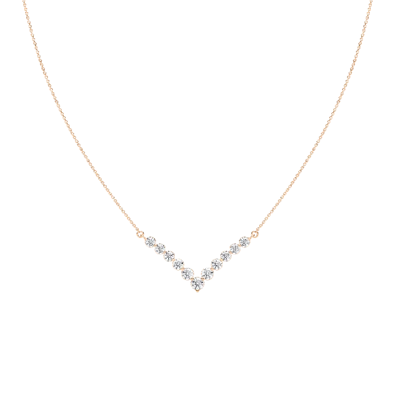 women's crystal necklaces -Diamond Radiance V Necklace