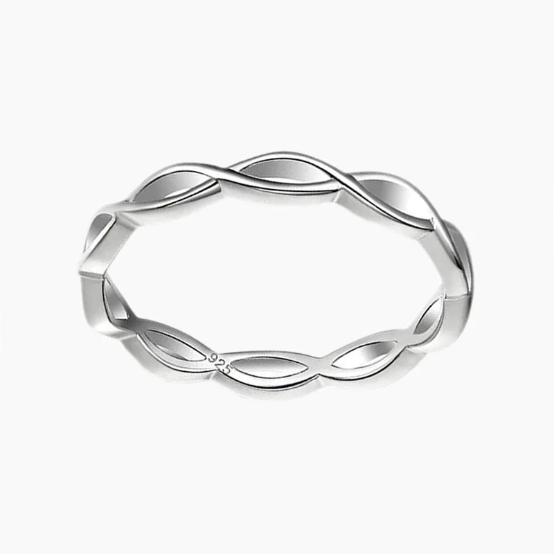 women's bold statement rings -925 Sterling Silver Woven Celtic Knot Ring