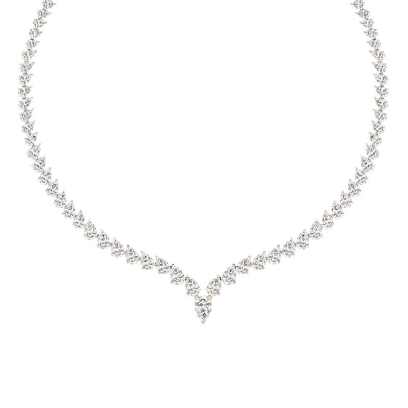 women's heart-shaped necklaces -Pear Cut Diamond Necklace