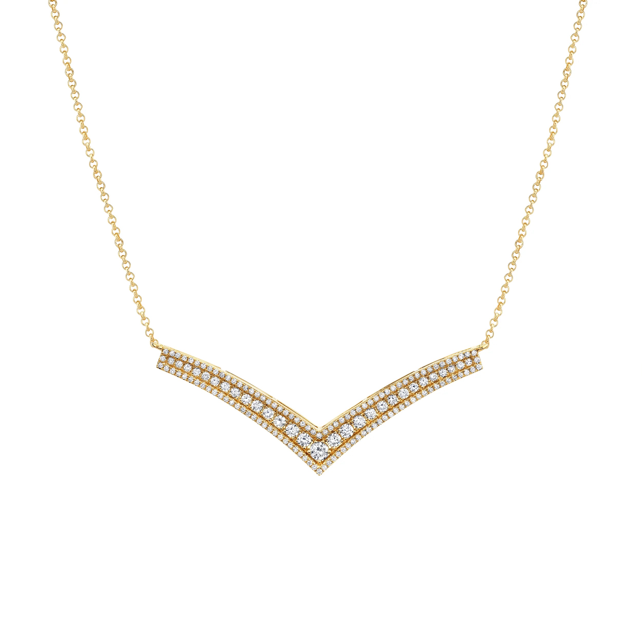 women's rhinestone necklaces -Europa Chevron Necklace