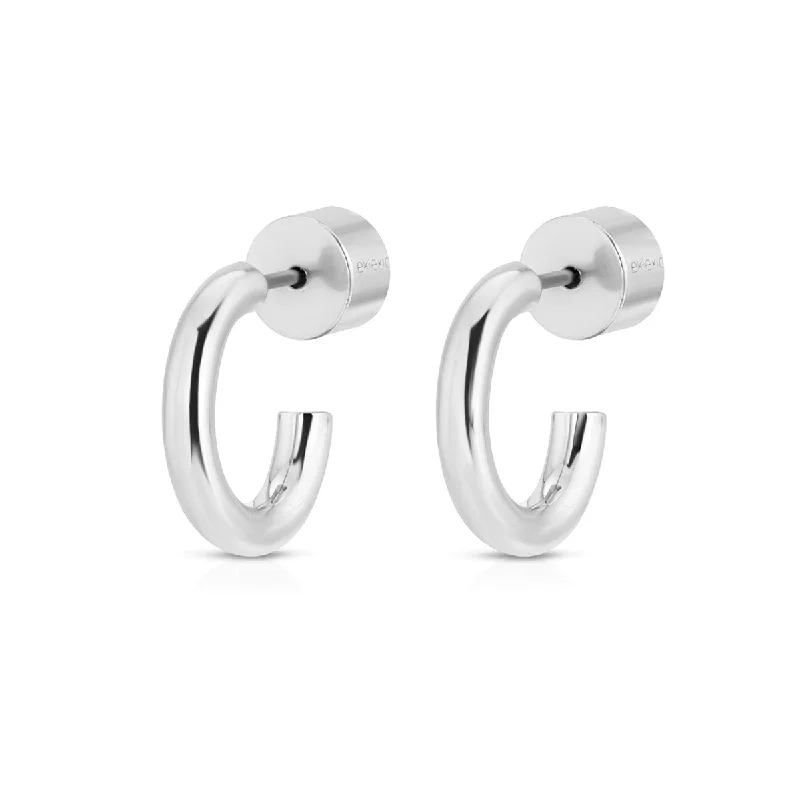 women's wedding earrings -Silver Lisa Hoops