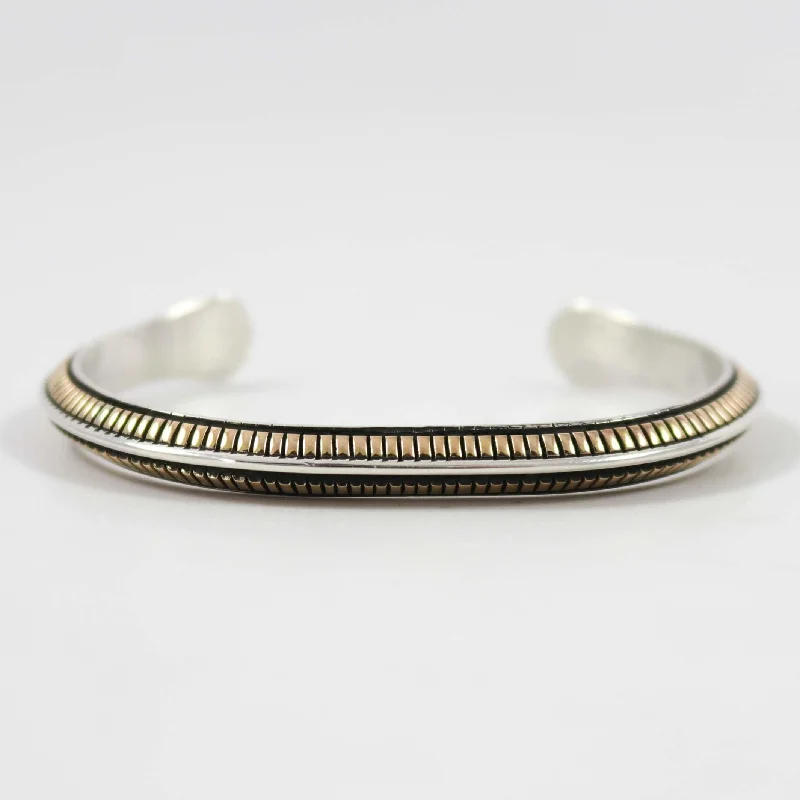 women's bridal bangles -Silver and Gold Cuff