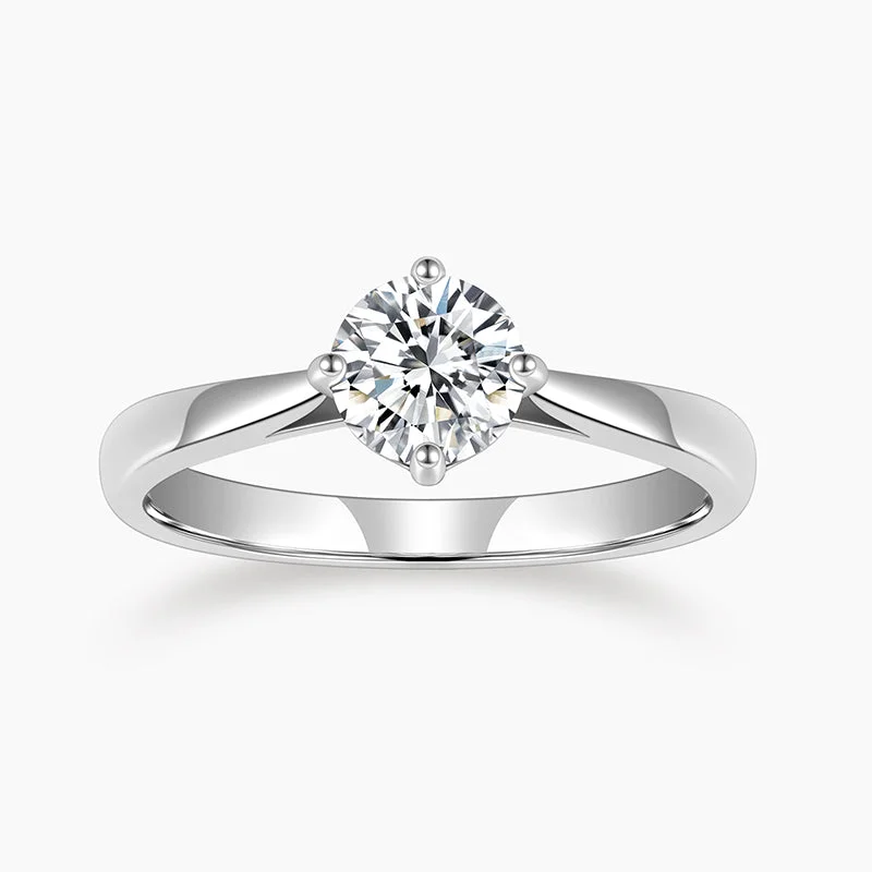 women's men's rings -Round Cut Zirconia Solitaire Ring