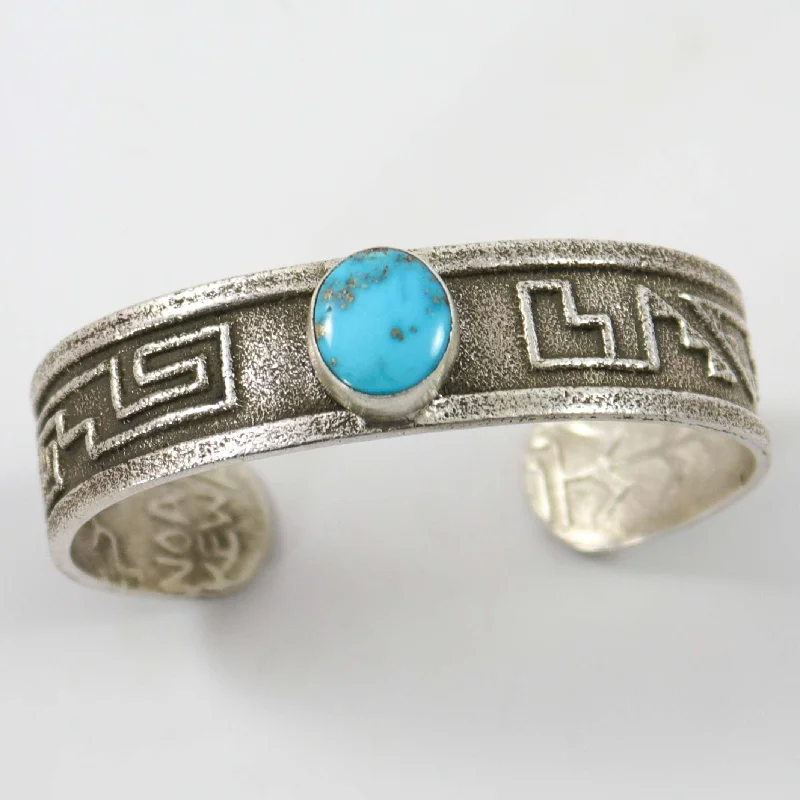 women's silver bangles -Kingman Turquoise Cuff