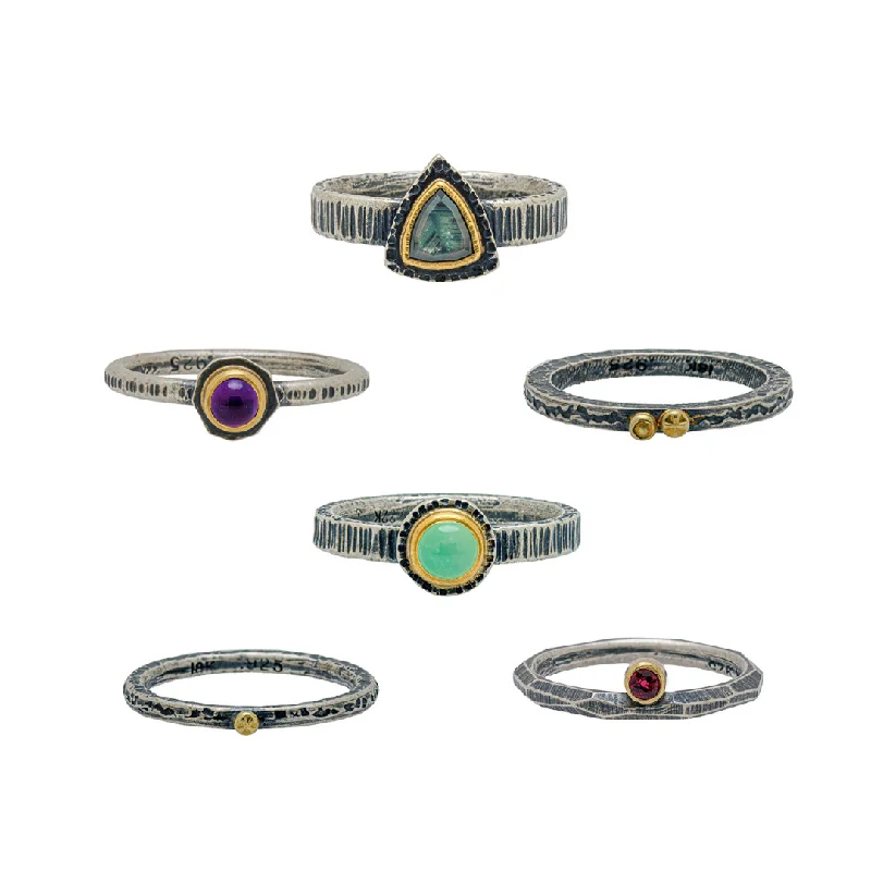 women's infinity rings -Stacking rings size 7 - Assorted