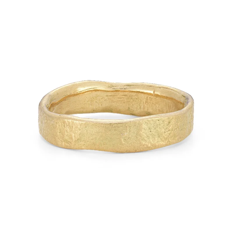 women's silver rings -Stone Medium Ring 18ct Gold